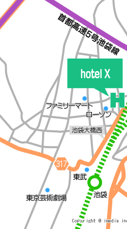 HOTEL X地図